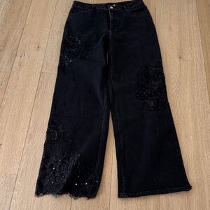 Black Embellished Women's Jeans